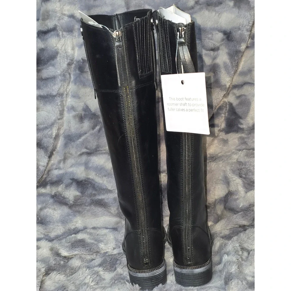 NWT Franco Sarto Becky Knee High Leather Boot Stud‎ detailing size 5.5 wide calf